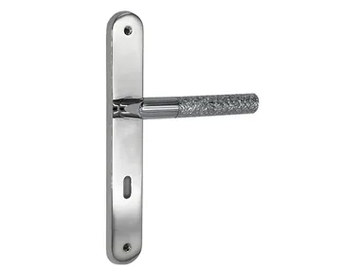 CLEVER-PLACCA - Brass door handle on back plate by Fama International - view 2